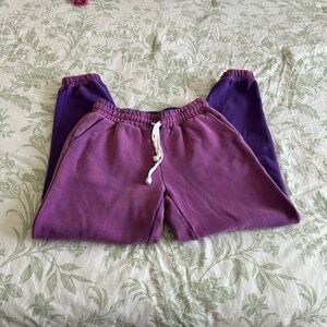 Katie J NYC Junior Girls Purple Joggers Elastic Cuffed Size Small